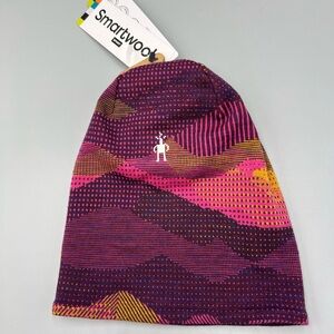 SmartWool Sport Thermal Rev Cuffed Beanie, Purple Iris Winter Hat. Merino Wool.